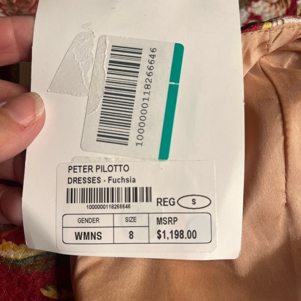 NWT Peter Pilotto- Fuchsia Printed Waffle T-Dress. Size US 4 - Picture 9 of 12
